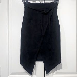 Faux suede pencil skirt